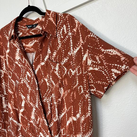 Simply Vera Collared V-Neck Surplice Top Drapey High Low Hem Shirt Sz: XXL - Picture 2 of 6